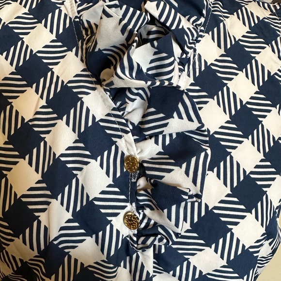 Mud pie navy blue and white sleeveless dress. Size small - Picture 3 of 8